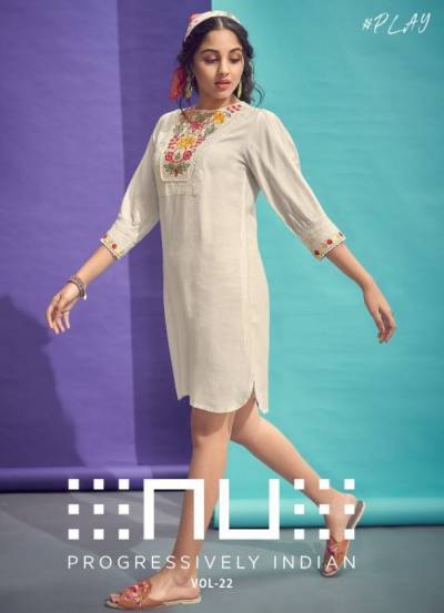Nu Vol 22 Designer Embroidered Short Kurti Collection